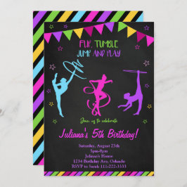 Invitación de cumpleaños del Gimnastic negro color