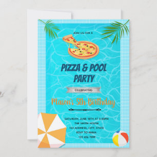 Invitación de cumpleaños del grupo Pizza