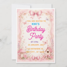 Invitación de cumpleaños del jardín de hadas con l