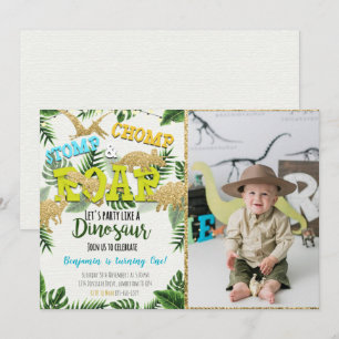 Invitación de cumpleaños del jurado de dinosaurio
