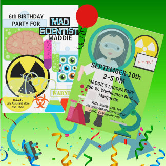 Invitación de cumpleaños del Laboratorio Científic