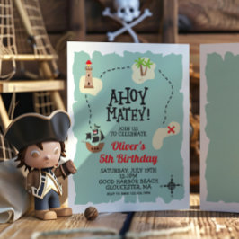 Invitación de cumpleaños del mapa del tesoro pirat