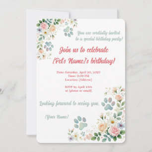 Invitación de cumpleaños del Mascota personalizado