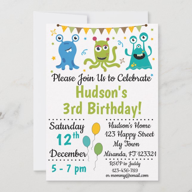 Invitación de cumpleaños del monasterio (Anverso)