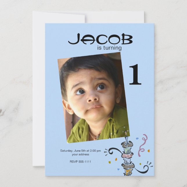 Invitación de cumpleaños del niño (Anverso)