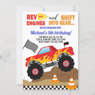 Invitación de cumpleaños del niño a los monstruos.