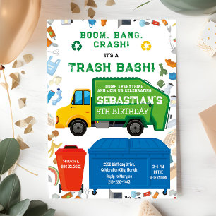Invitación de cumpleaños del niño Bash Basura Cami