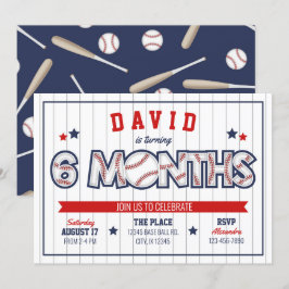 Invitación de cumpleaños del niño de béisbol 1/2