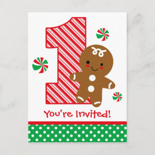 Invitación de cumpleaños del niño de Gingerbread