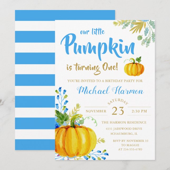 Invitación de cumpleaños del niño de la caída de l (Anverso / Reverso)
