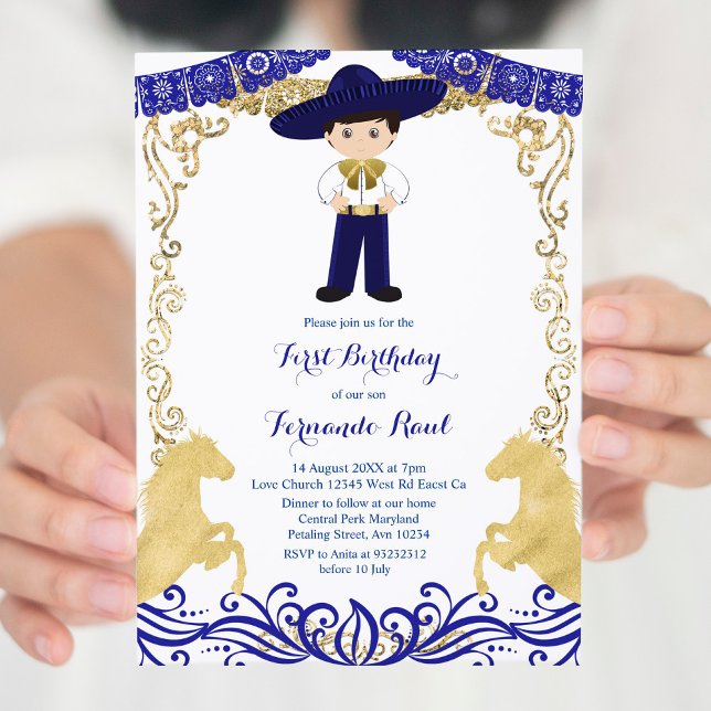 Invitación de cumpleaños del niño de la Fiesta Azu (Subido por el creador)
