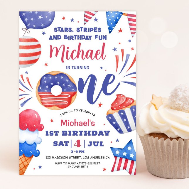 Invitación de cumpleaños del niño del 4 de julio (Subido por el creador)