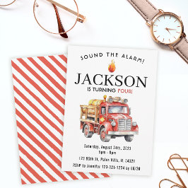 Invitación de cumpleaños del niño del bombero del
