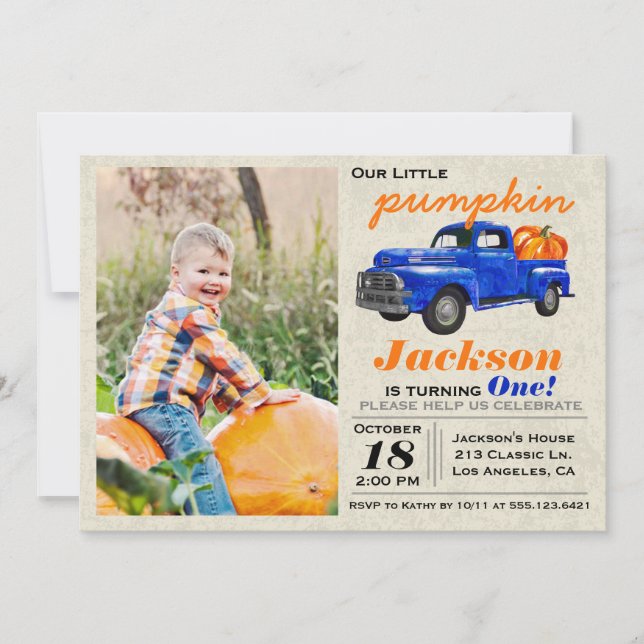 Invitación de cumpleaños del niño pequeño del coch (Anverso)