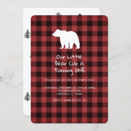 Invitación de cumpleaños del osezno que cumple un