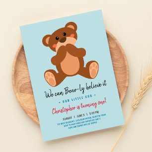 Invitación de cumpleaños del oso de Teddy