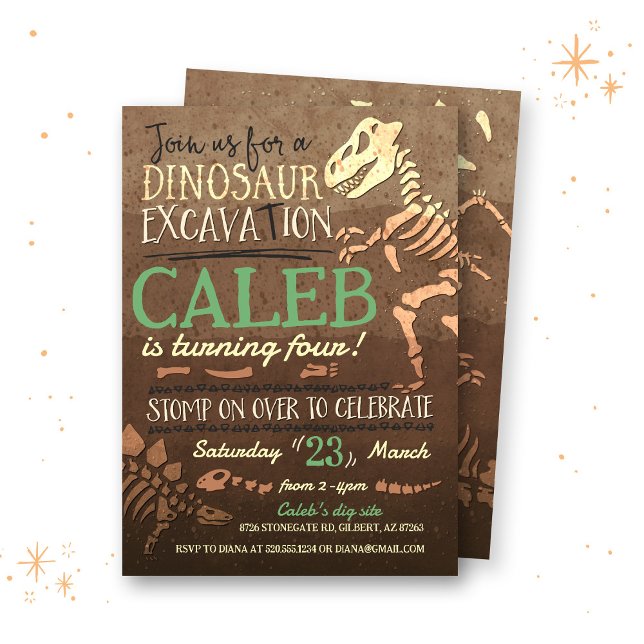 Invitación de cumpleaños del Paleontólogo de la Di (Subido por el creador)
