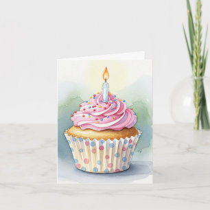 Invitación de cumpleaños del pastel rosa de color 