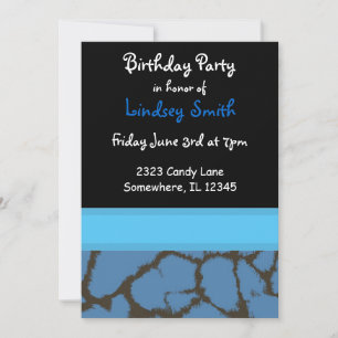 Invitación de cumpleaños del patrón de avispón azu