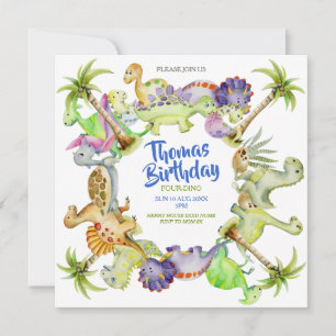 invitación de cumpleaños del pequeño 4º dino
