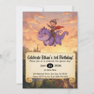 Invitación de cumpleaños del pequeño caballero mon