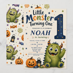 Invitación de cumpleaños del pequeño monstruo cump