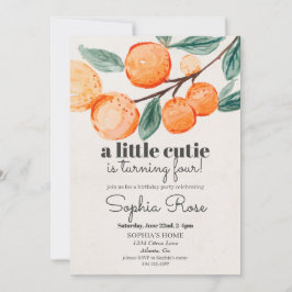 Invitación de cumpleaños del pequeño naranja corti