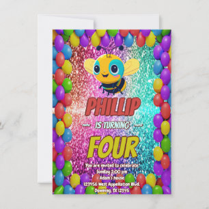 Invitación de cumpleaños del personaje de personal
