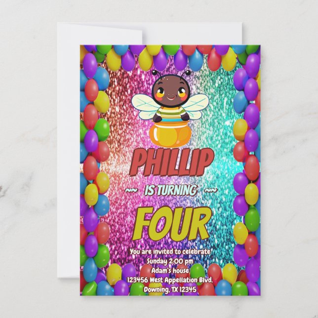 Invitación de cumpleaños del personaje de Personal (Anverso)