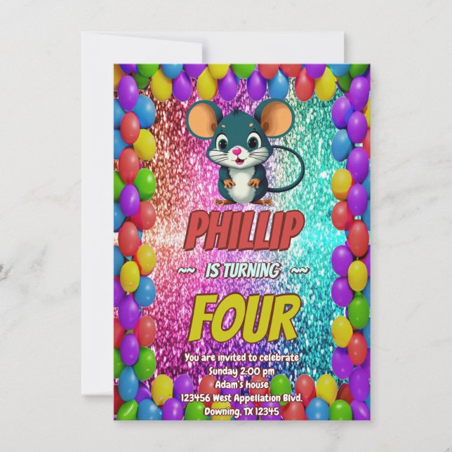 Invitación de cumpleaños del personaje del Persona (Anverso)