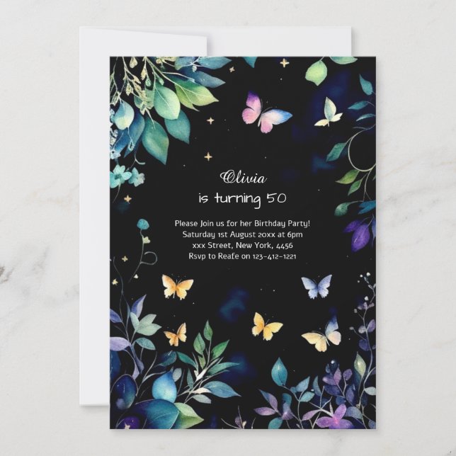 Invitación de cumpleaños del personalizado (Anverso)