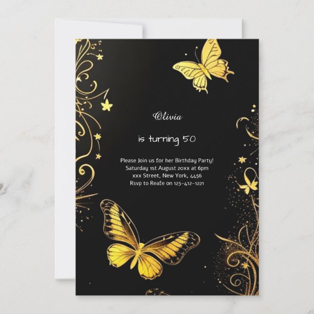 Invitación de cumpleaños del personalizado (Anverso)