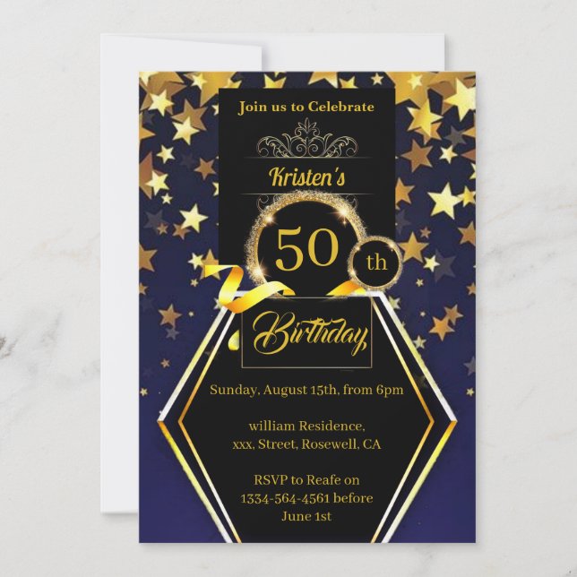 Invitación de cumpleaños del personalizado (Anverso)