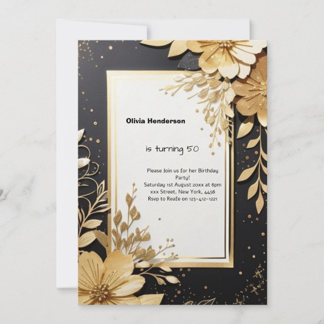 Invitación de cumpleaños del personalizado (Anverso)