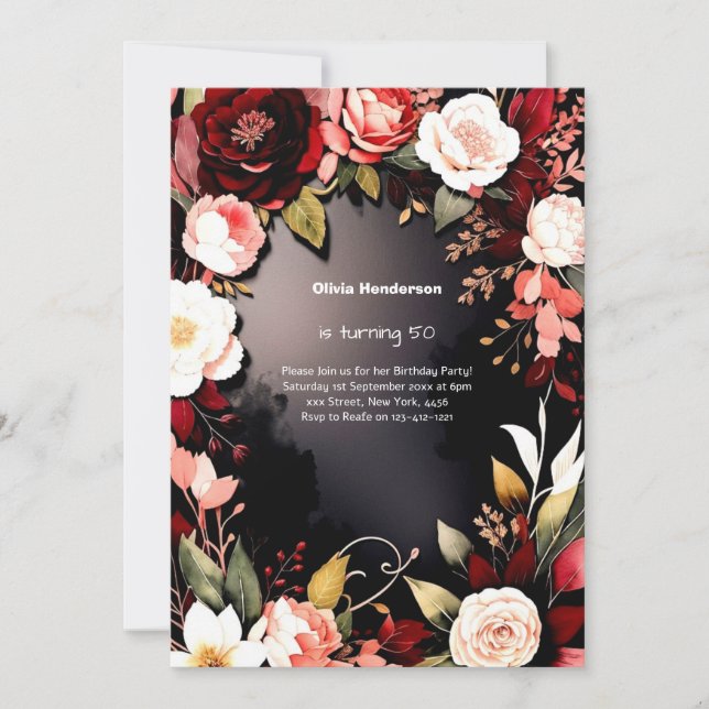 Invitación de cumpleaños del personalizado (Anverso)