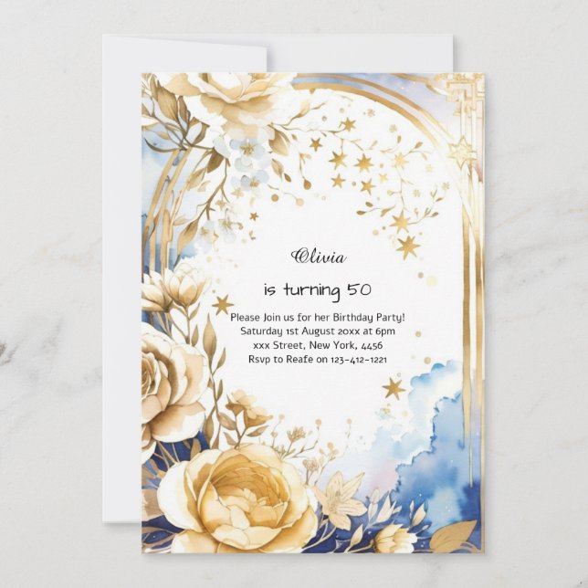 Invitación de cumpleaños del personalizado (Anverso)