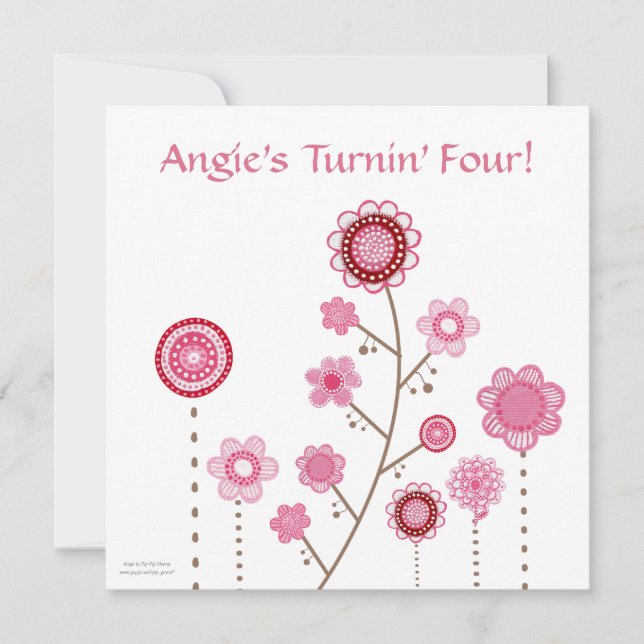 Invitación de cumpleaños del Personalizado bonito  (Anverso)
