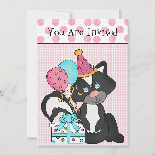 Invitación de cumpleaños del Personalizado Chica (Anverso)