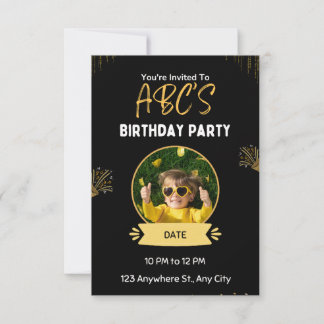 Invitación de cumpleaños del personalizado con fot