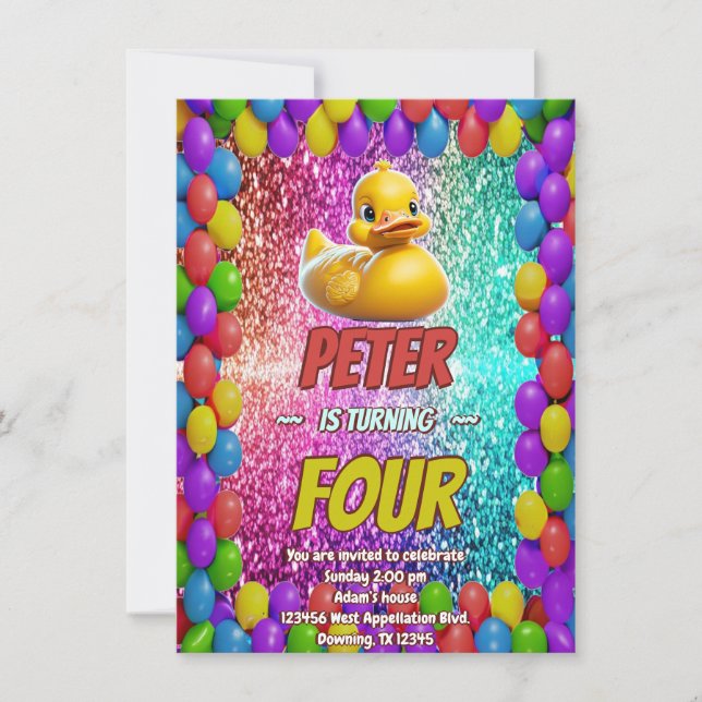 Invitación de cumpleaños del personalizado del pat (Anverso)