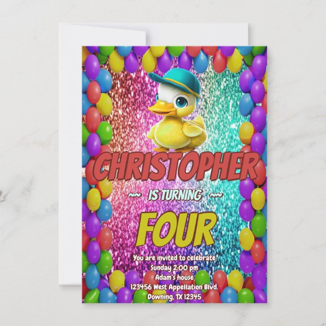 Invitación de cumpleaños del personalizado del pat (Anverso)