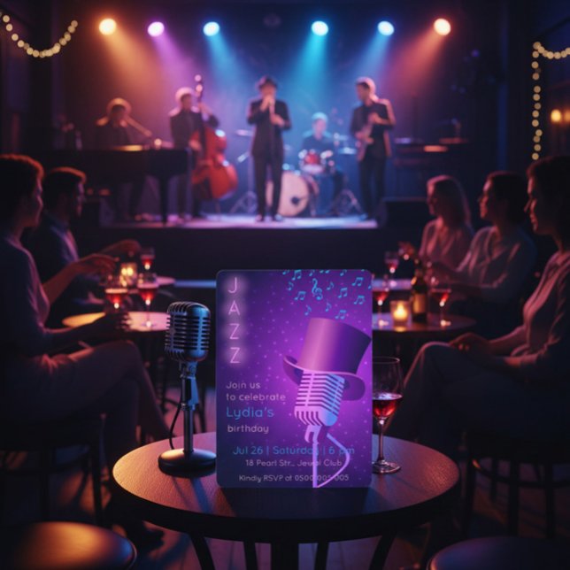 Invitación de cumpleaños del personalizado Jazz Cl (Subido por el creador)