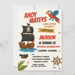 Invitación de cumpleaños del personalizado Pirata
