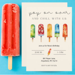 Invitación de cumpleaños del Personalizado Popsicl