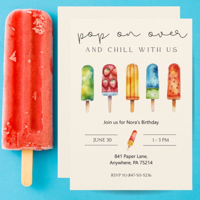 Invitación de cumpleaños del Personalizado Popsicl (Subido por el creador)