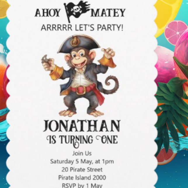 Invitación de cumpleaños del pirata (Party Pirates  Is The Destination For Every Celebration And Every Moment.)