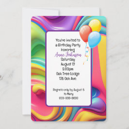 Invitación de cumpleaños del plástico para Psicode