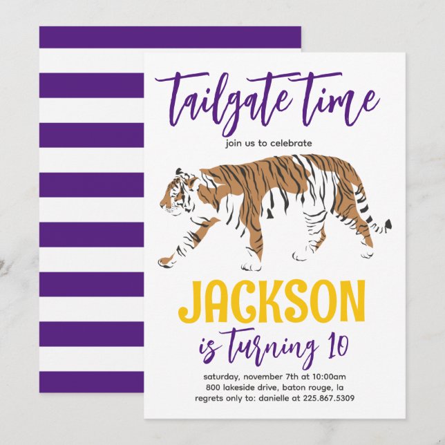 Invitación de cumpleaños del portón trasero del ti (Anverso / Reverso)