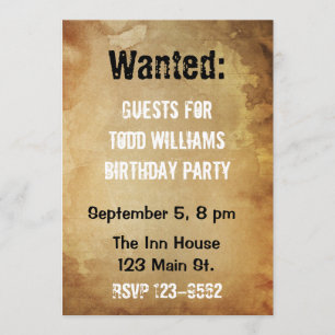 Invitación de cumpleaños del Poster deseado