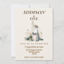Invitación de cumpleaños del primer año de Nutria